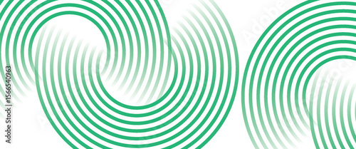 Green white abstract background overlap layer on bright space with circles effect decoration. Modern banner with lines style. Graphic design element stripes concept for flyer, card, or brochure cover