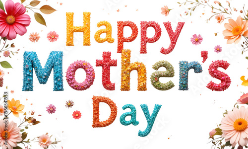 Happy Mother’s Day Typography with Floral Decoration – Vector & Transparent PNG
Happy Mother’s Day text png vector