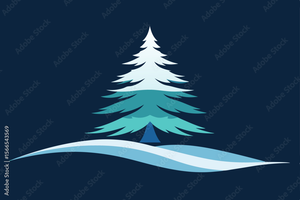 Obraz premium christmas tree with snow