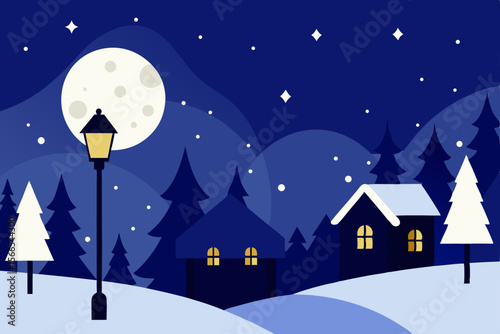 winter night landscape