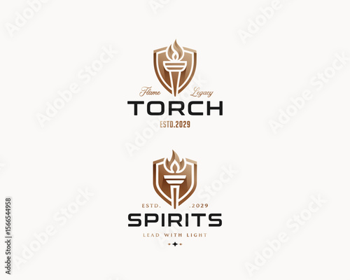 Spirit fire flame torch logo template for business company