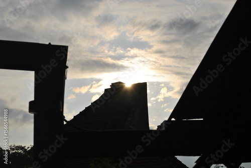 sunset over the city