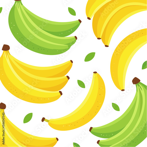 Colorful Banana Fruit Pattern for Background and Textile Design