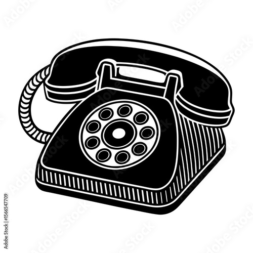 retro telephone isolated on white