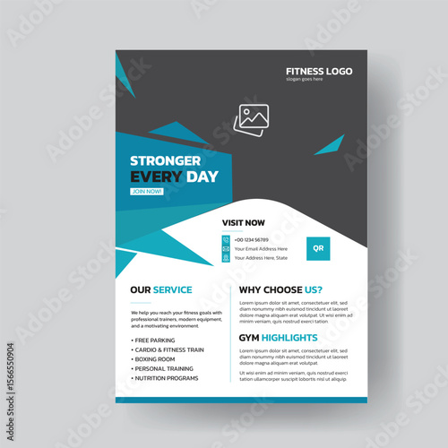 Gym Fitness Flyer Template Modern Design for Workout and Training