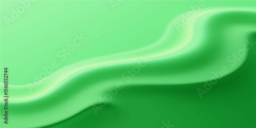 Vibrant green abstract background with smooth motion and soft organic wave texture
