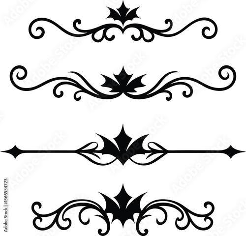 Halloween design elements set of black silhouettes of bats crosses and crosses on a whit