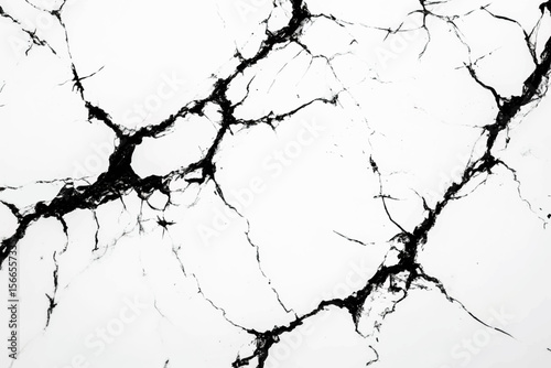 Abstract black and white graphic illustration of textured cracks and lines