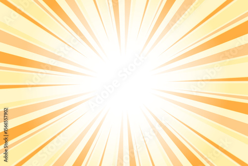 Sunburst Background. Summer Backdrop. Radius Cartoon Pattern Abstract Background. Orange Yellow Rays Vector Illustration.
