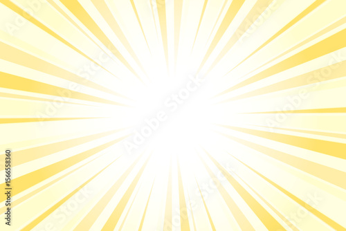 Sunburst Background. Summer Backdrop. Radius Cartoon Pattern Abstract Background. Yellow Tan Rays Vector Illustration.