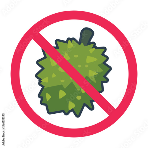 No durian sign, forbidden durian sign, durian prohibited symbol, no smelly fruit icon, no smelly food sign