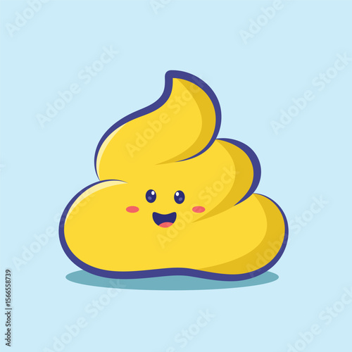 yellow cartoon poop , dirt vector character