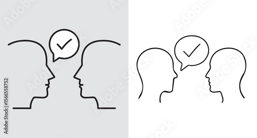 Communicating Minds Collaborative Agreement Visualizing Concord Between Two Profiles Representing Accordance Through Shared Perspective Symbolizing Understanding