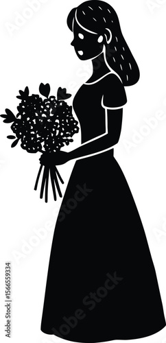 silhouette of a bride