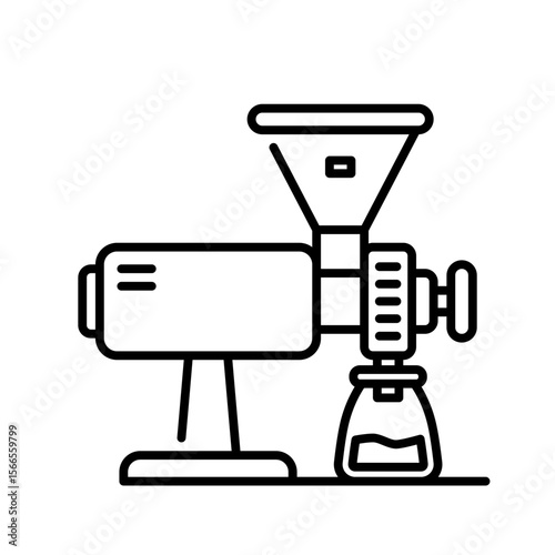 Coffee grinder icon. coffee, grinder, beans, mill, brew, manual, electric, ground. Vector Icon Illustration