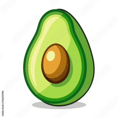 Fresh Avocado PNG Vector – Whole and Sliced, Flat Design, Transparent Background