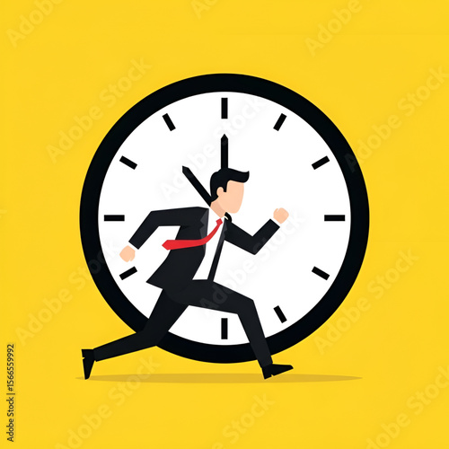 businessman holding clock