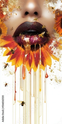 A Symphony of Honeybees on a Floral Canvas