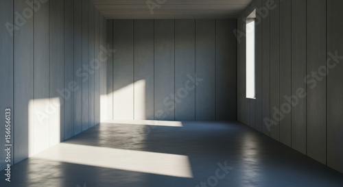 Empty Room with Sunlight Streaming Through Window Simple Interior