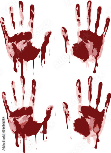Blood splashes set drops of red liquid design element for