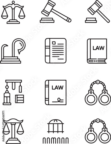 Judge Gavel and Law Book Icons

