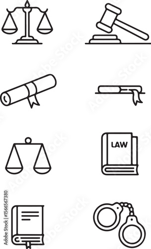 Legal Symbols and Court Icons Pack

