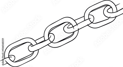 Line drawing of a linked chain depicting connection and strength