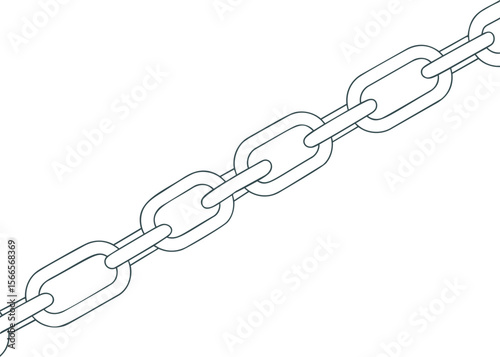Simple black and white outline of a chain, minimalistic drawing