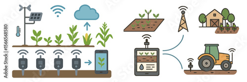 Technology enhancing smart farming practices with sensors and data analytics for improved crop management
