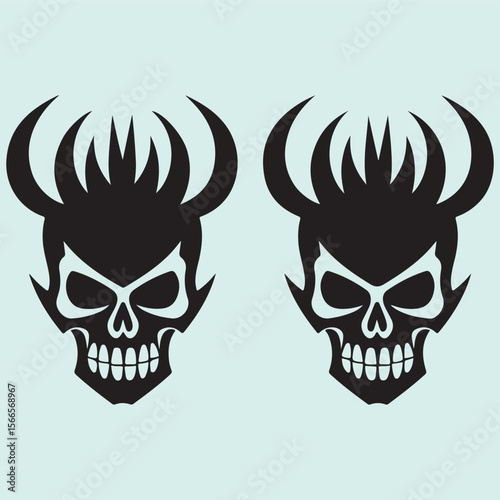 Dancing Skeleton with Pumpkin Head Silhouette Halloween Party Design