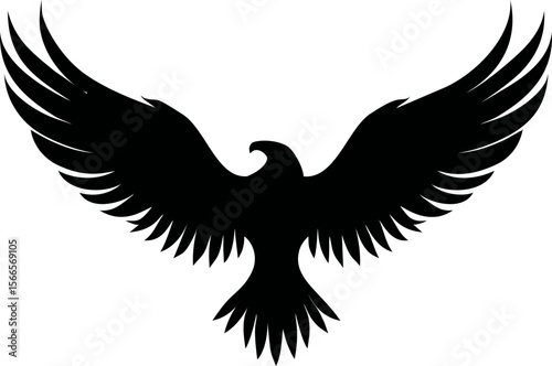 Black silhouette of an eagle with outstretched wings