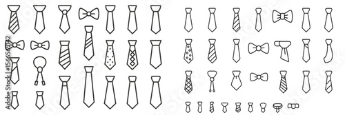 Various styles of ties and bow ties designed for different occasions and fashion preferences