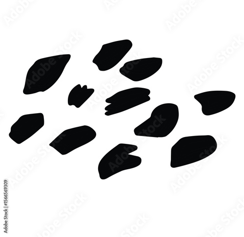 Cute cartoon hand drawn vector broken glasses pieces silhouette.