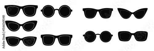 Different styles of sunglasses displayed against a plain background in a stylish arrangement suitable for fashion enthusiasts