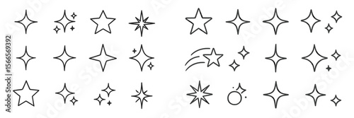 Various star and sparkle illustrations designed for creative projects, suitable for enhancing visual appeal and adding charm