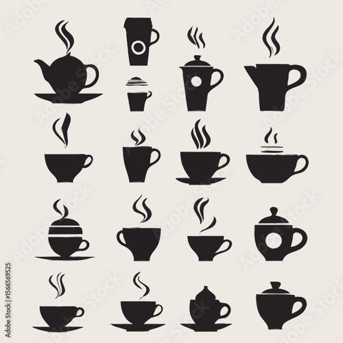 set of coffee cups
