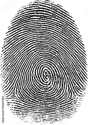 Detailed black fingerprint pattern for biometric study