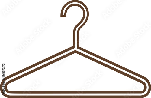 Brown outline of a clothes hanger, minimalistic illustration
