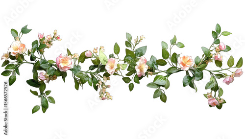 Pastel pink rose garland, greenery