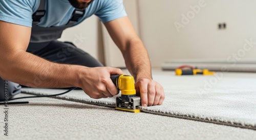 Carpet Installation with a Seam Sealing Iron for a Seamless Finish