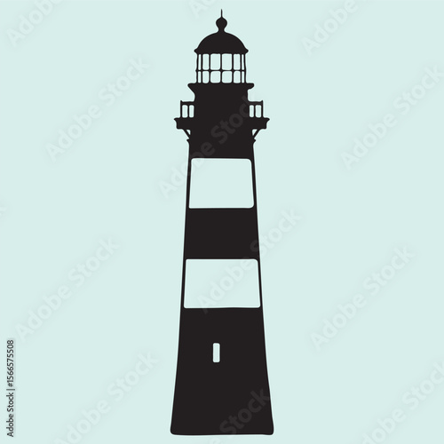 Lighthouse Silhouette Icon Nautical Navigation Beacon