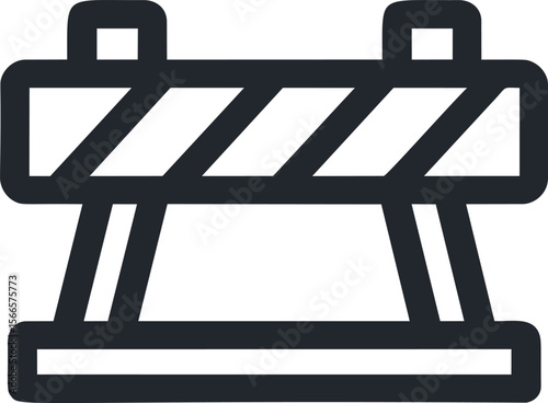 Black outline of a road barrier with striped pattern
