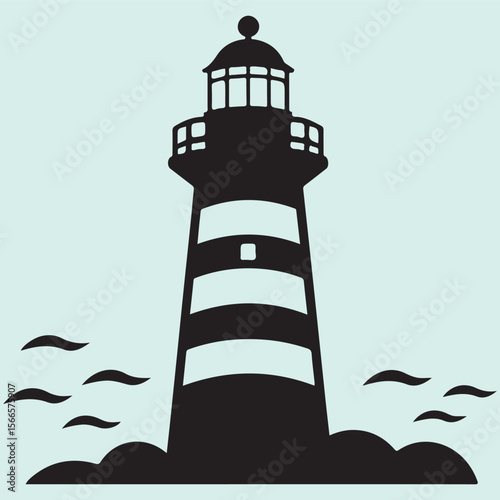 Historic Lighthouse Silhouette Maritime Signal Structure