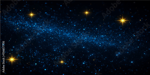 Night sky filled with bright, cosmic stars and distant galaxies