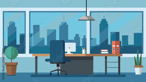 A vibrant urban skyline emerges at dawn, with towering office buildings and diverse architecture silhouetted against the morning sky, capturing the essence of a bustling city