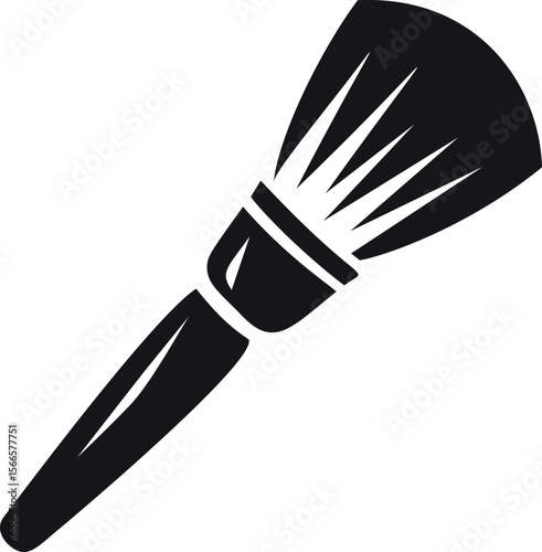 Black silhouette of a makeup brush, minimalistic icon design