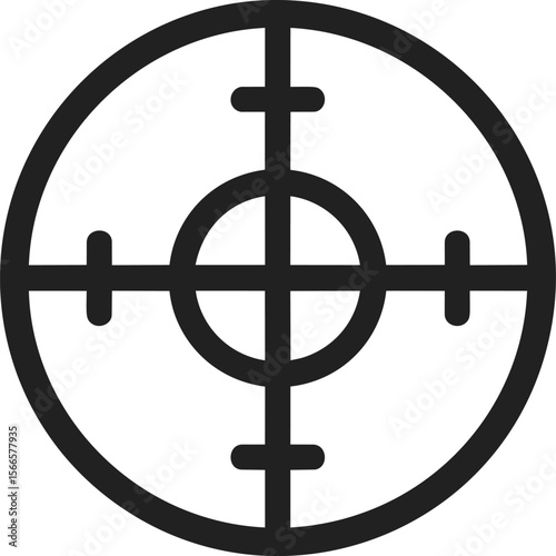 Simple black target icon with crosshairs in minimalistic style on white
