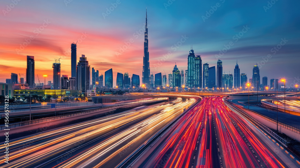 Fototapeta premium Aerial view of a dense forest with morning fog and sunlight filtering through the canopy layers