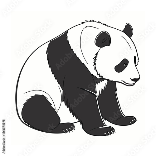 vector illustration of panda , ai generator