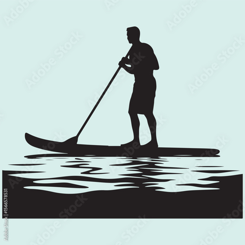 Paddleboarding Safety Gear Silhouette Active Water Sports Icon
